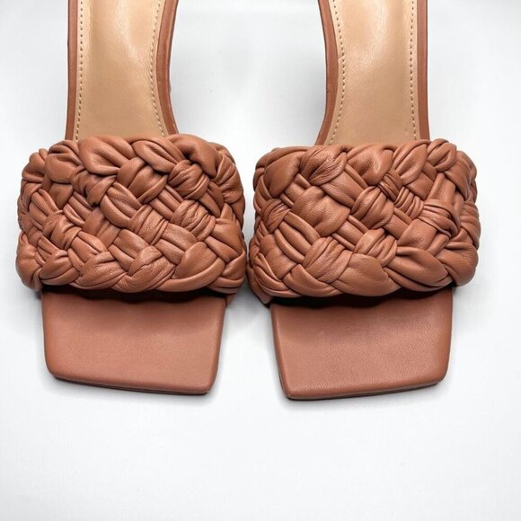 MARC FISHER DIGANA BEIGE NUDE LEATHER HEELED SANDALS - 7.5 - Picture 8 of 11